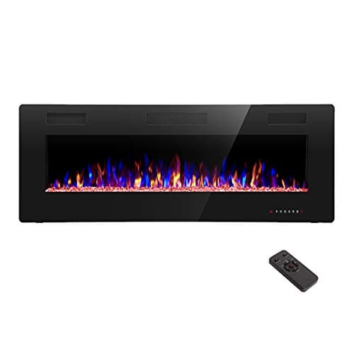 R.W.FLAME 50" Recessed & Wall-Mounted Electric Fireplace